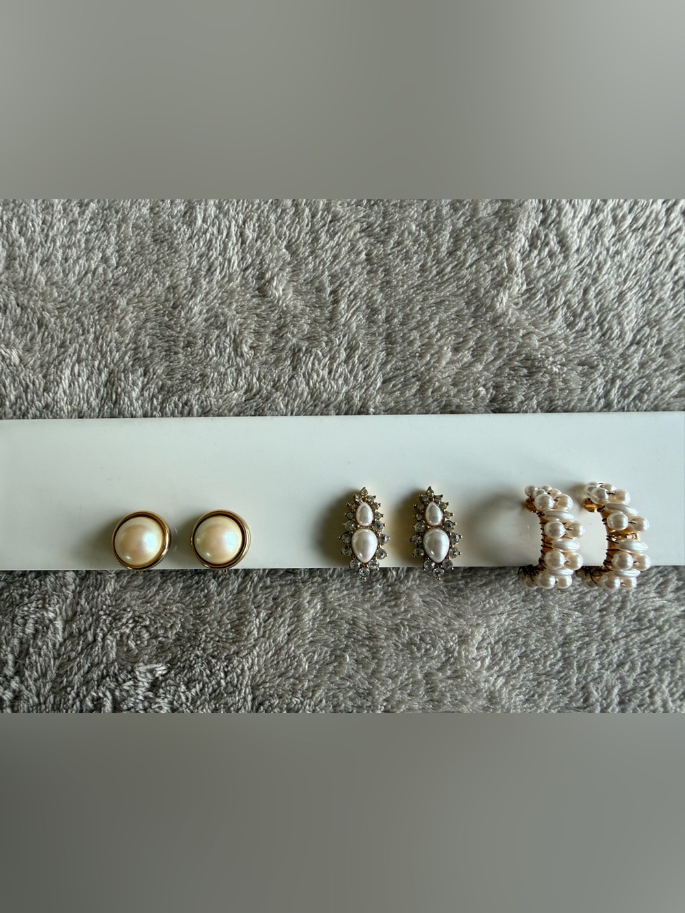 3 Pairs of Vintage 1980’s and 90’s Clip Pearl Earrings